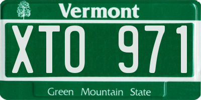 VT license plate XTO971
