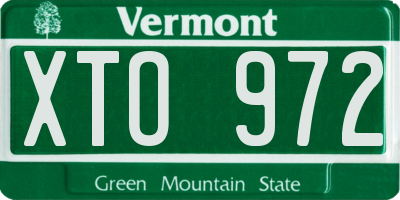 VT license plate XTO972