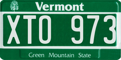 VT license plate XTO973