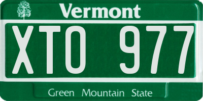 VT license plate XTO977