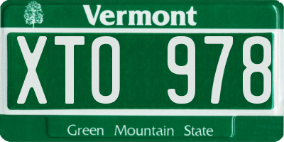 VT license plate XTO978