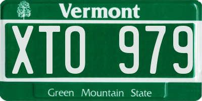 VT license plate XTO979