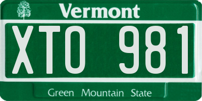 VT license plate XTO981
