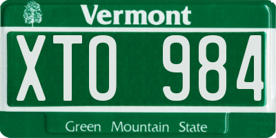 VT license plate XTO984