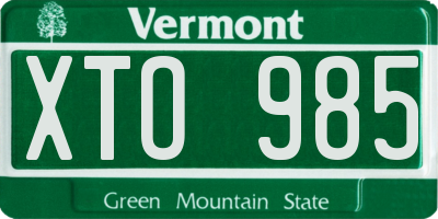 VT license plate XTO985