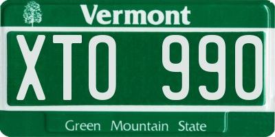 VT license plate XTO990