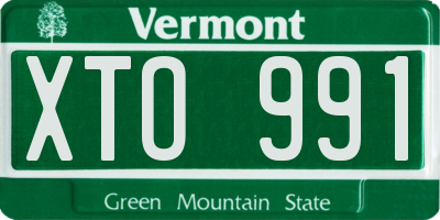 VT license plate XTO991