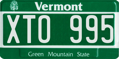 VT license plate XTO995