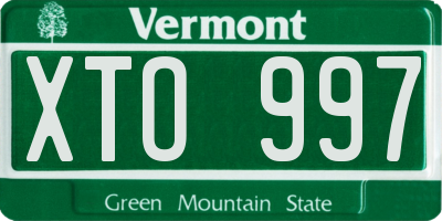 VT license plate XTO997