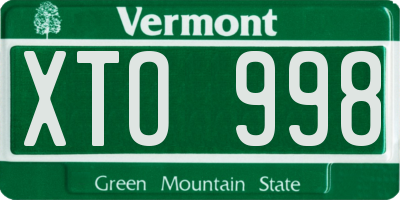 VT license plate XTO998