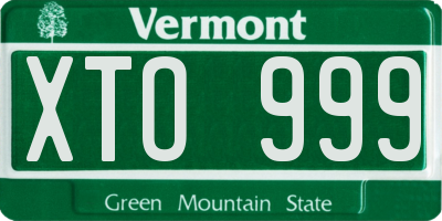 VT license plate XTO999