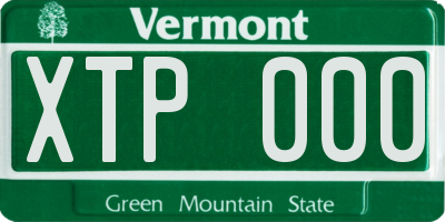 VT license plate XTP000