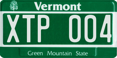 VT license plate XTP004