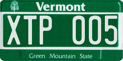 VT license plate XTP005
