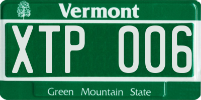 VT license plate XTP006