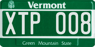VT license plate XTP008