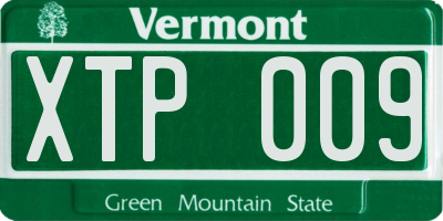 VT license plate XTP009