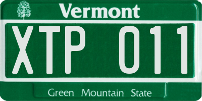 VT license plate XTP011