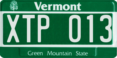 VT license plate XTP013
