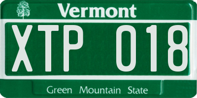 VT license plate XTP018