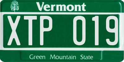 VT license plate XTP019