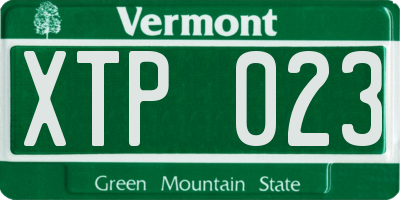 VT license plate XTP023