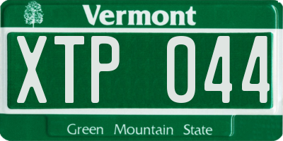 VT license plate XTP044