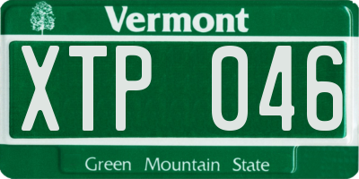 VT license plate XTP046