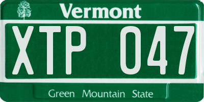 VT license plate XTP047