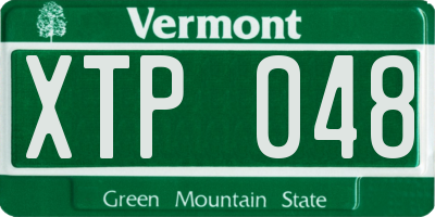 VT license plate XTP048