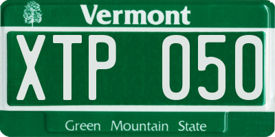 VT license plate XTP050