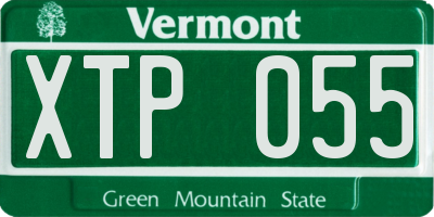VT license plate XTP055