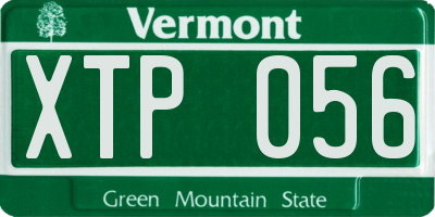 VT license plate XTP056