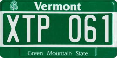 VT license plate XTP061