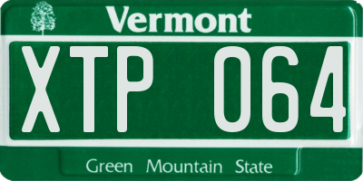 VT license plate XTP064