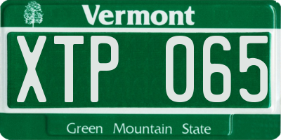 VT license plate XTP065