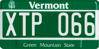 VT license plate XTP066