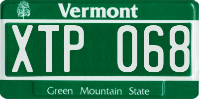 VT license plate XTP068
