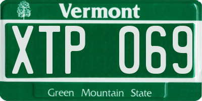 VT license plate XTP069