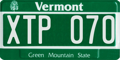 VT license plate XTP070