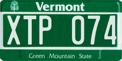 VT license plate XTP074