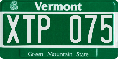 VT license plate XTP075