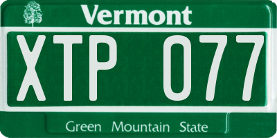 VT license plate XTP077