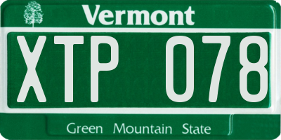 VT license plate XTP078