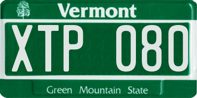 VT license plate XTP080
