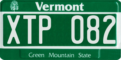 VT license plate XTP082