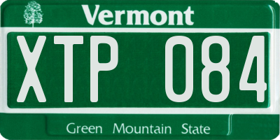 VT license plate XTP084