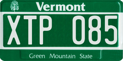 VT license plate XTP085