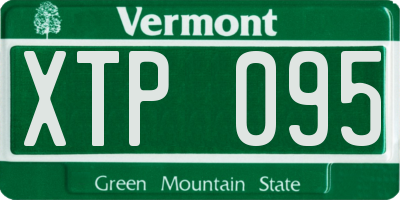 VT license plate XTP095