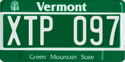 VT license plate XTP097